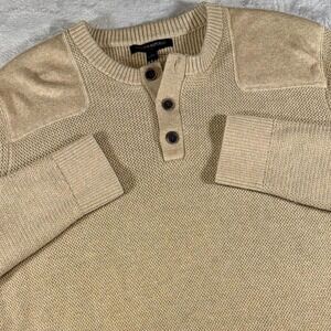 Banana Republic Henley Knit Sweater | Beige | Large